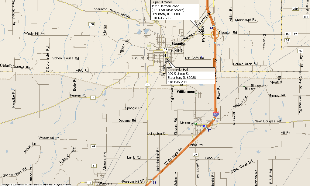 Staunton, Illinois Area Map_640