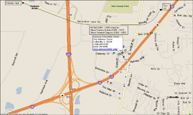 City Map of Collinsville, IL and Gateway Convention Center